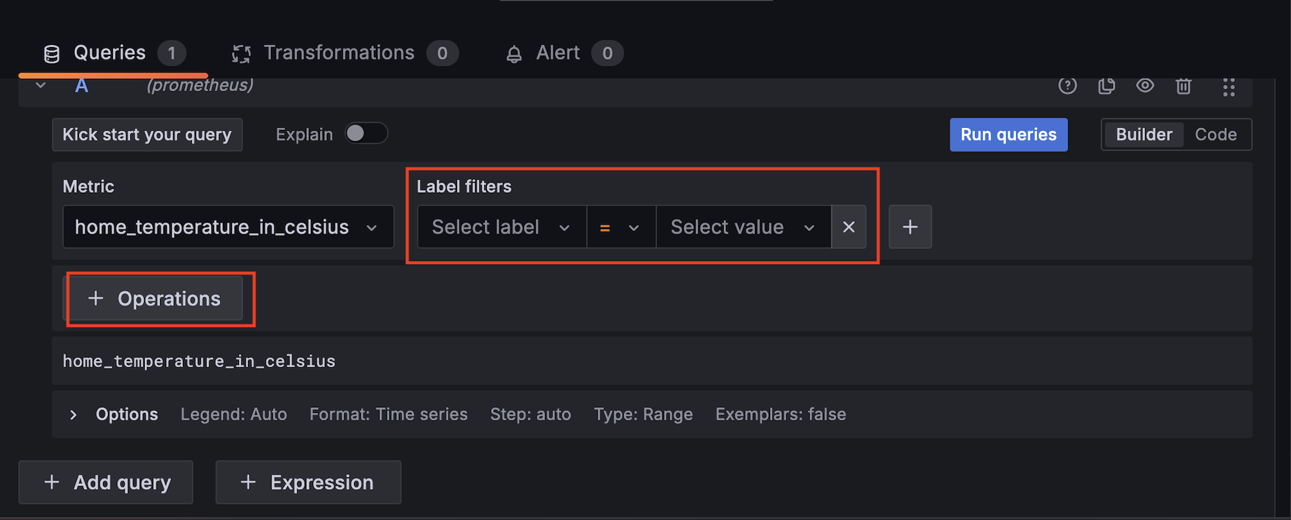 Grafana Panel - Query Tab